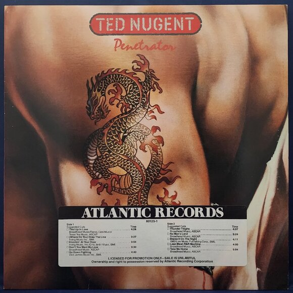 Ted Nugent – Penetrator (1984) Previously Owned Vinyl LP "Promo" - Picture 1 of 4